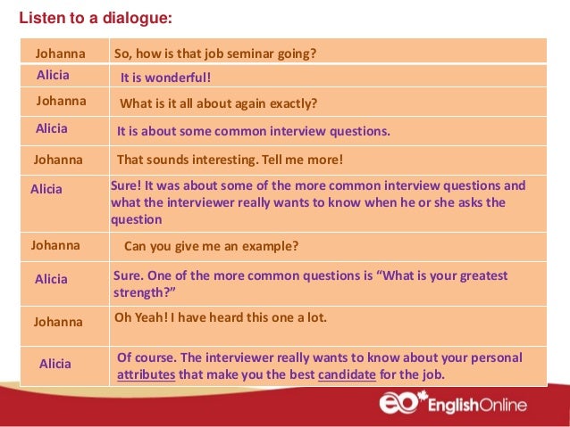 interview dialogue example