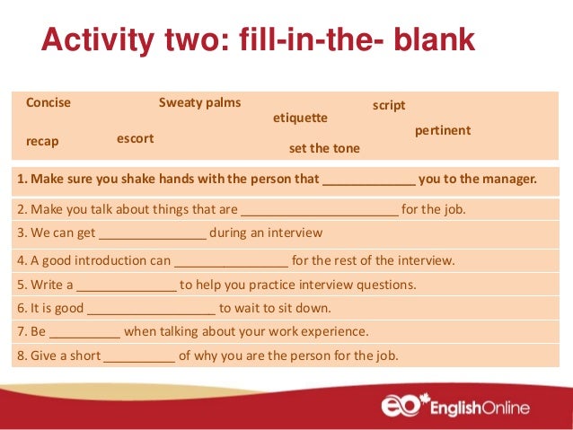 During the interview introducing yourself