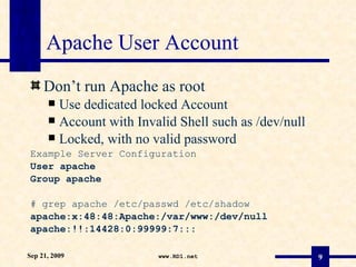 Apache Shell Securing Apache Web Servers | PPT