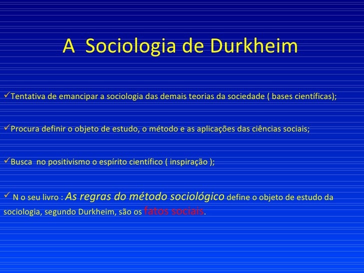 Contribuição De Durkheim Para A Sociologia