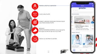 64
PERSON | LIFESTYLE COMFORTER
MOMENT | WEEKEND SEARCHING FOR BACK RELIEF
SOLUTIONS ON HEALTH APPS
MESSAGE |
DURFLEX DUROPEDIC MATRESS: Let your back get the
best support and take the right care of your health
PLACE | HEALTH APPS
DISPLAY | DV 360:PRACTO VISITORS
Sponsored Ad
LiveIn Orthopedic Memory
Foam Mattress
Let your back get the best support
and take the best care of your health
 