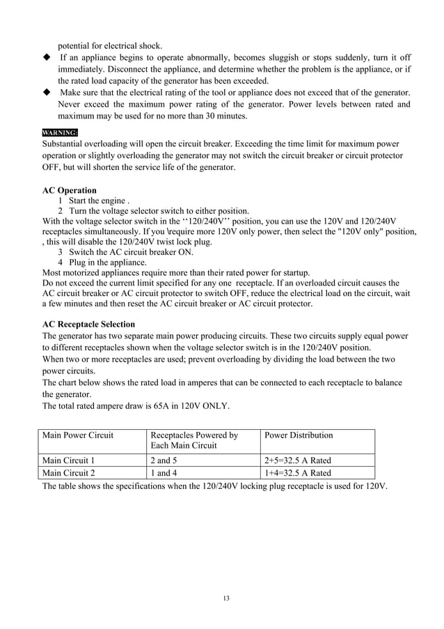 DuroMax XP10000E Generator Owners Manual