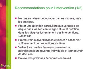 What risks do agricultural interventions entail for nutrition? A literature review and recent results from West Africa