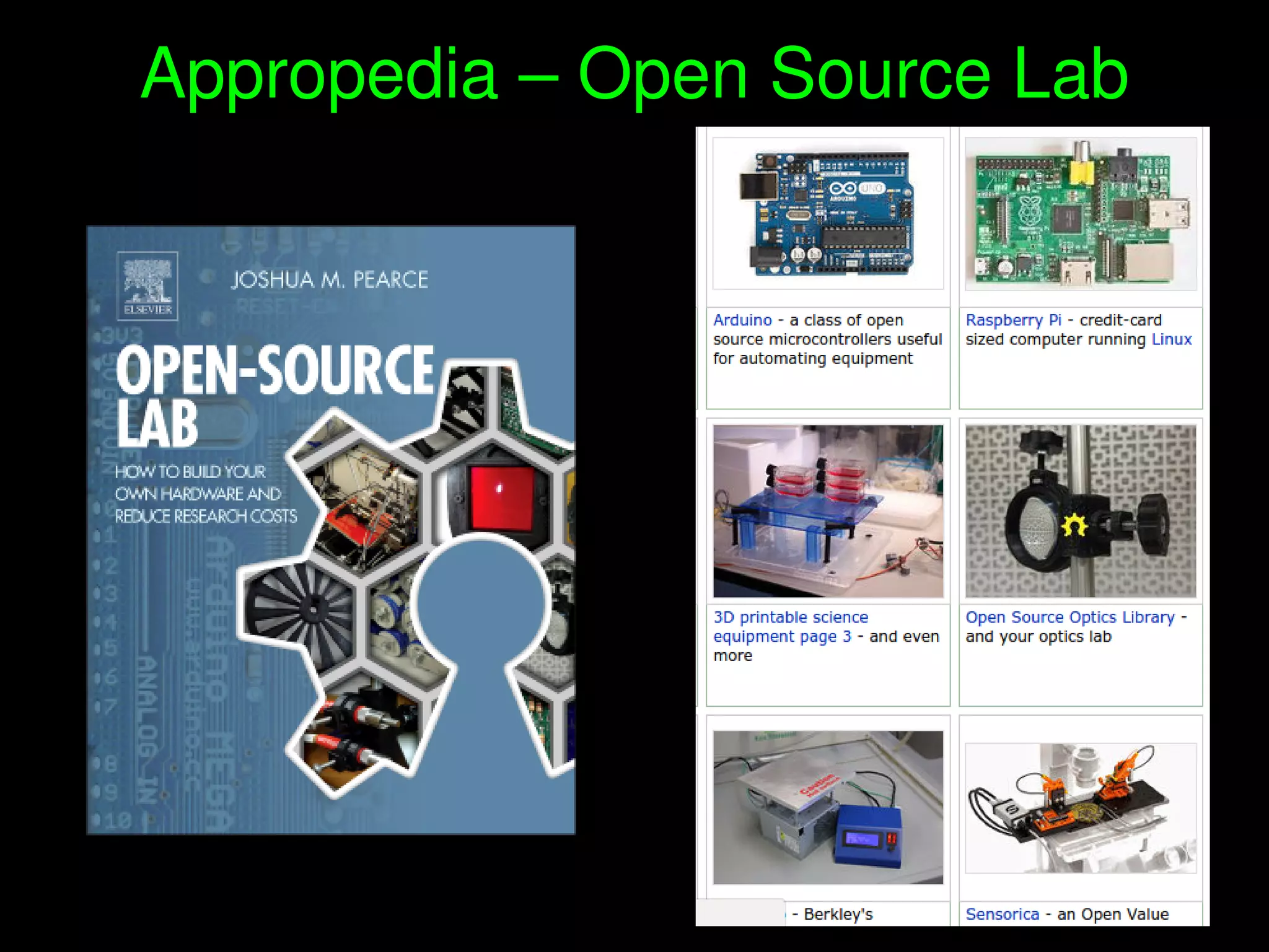    
Appropedia – Open Source Lab
 