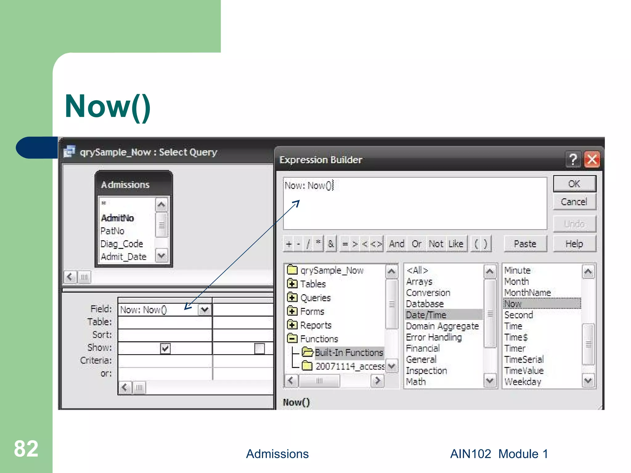 Now() Admissions AIN102  Module 1 
