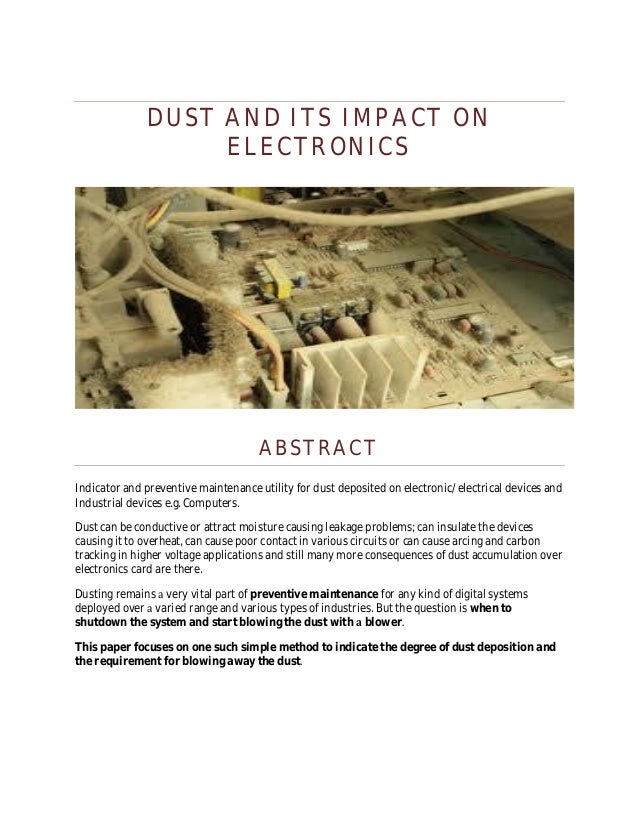 Dust and its impact on electronics