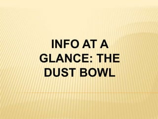 INFO AT A GLANCE: THE DUST BOWL 
