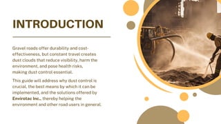 "Dust Control for Gravel Roads: Protecting the Environment and Road ...