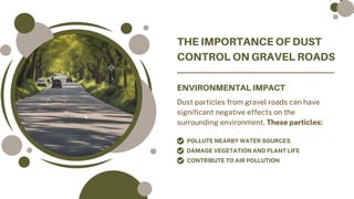 "Dust Control for Gravel Roads: Protecting the Environment and Road ...