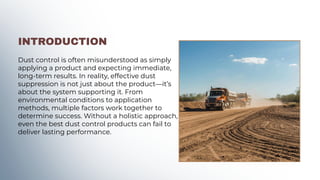 Good Dust Control Comprehensive Dust Control Systems for Long-Lasting Results | PDF