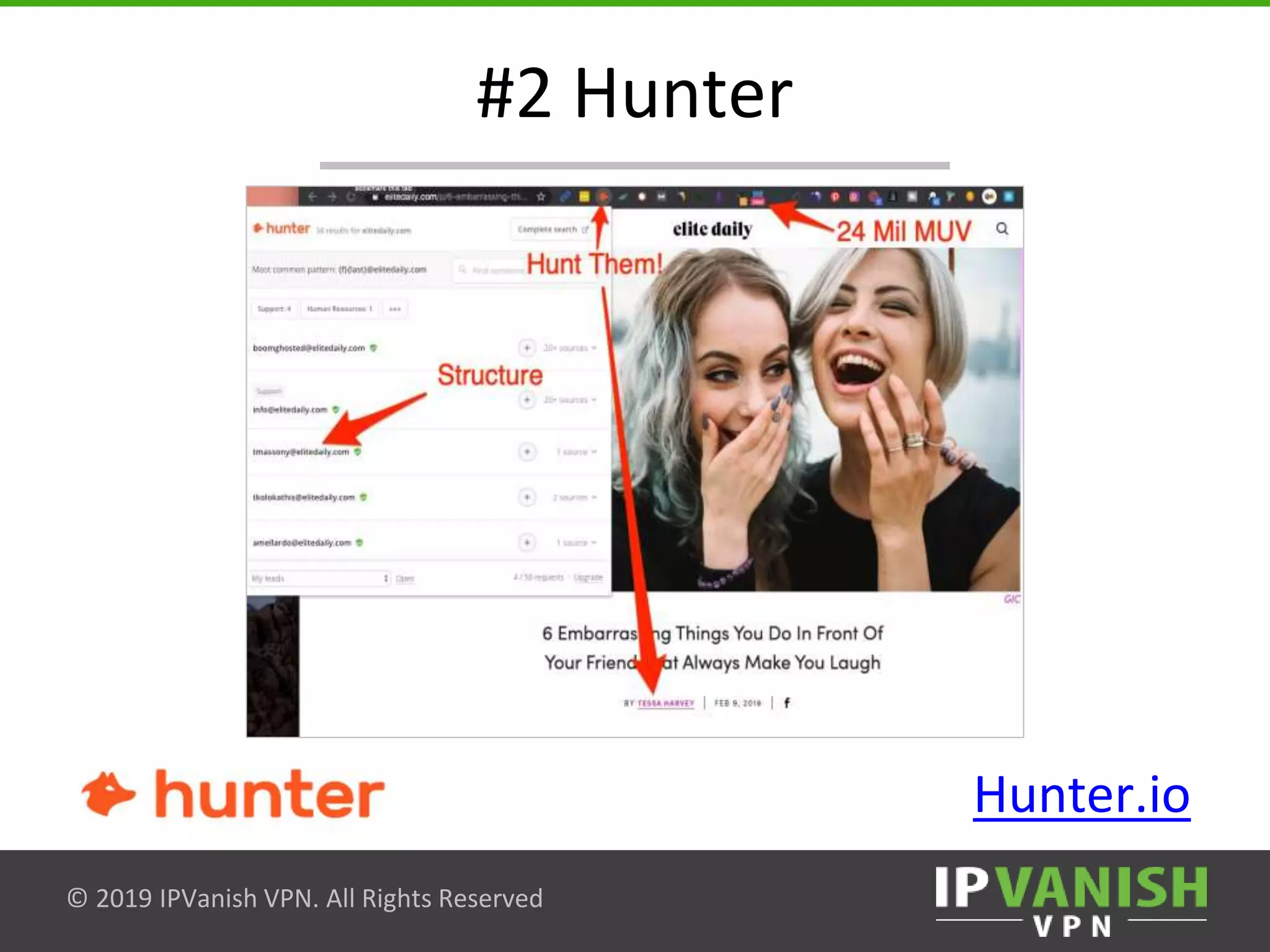 © 2019 IPVanish VPN. All Rights Reserved
#2 Hunter
Hunter.io
 