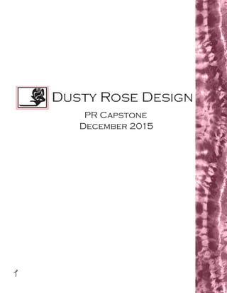 1
PR Capstone
December 2015
 