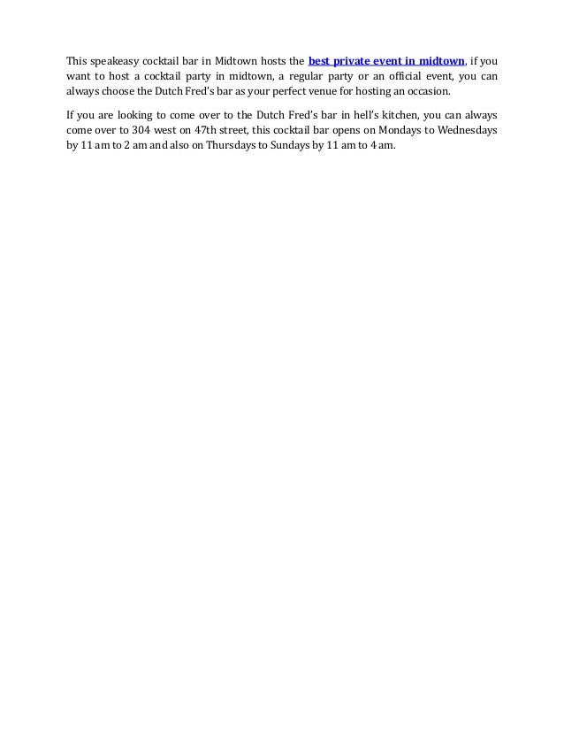 Dutch Freds Has The Best Happy Hours In Hells Kitchen