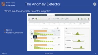 BigML, Inc #DutchMLSchool
The Anomaly Detector
15
Which are the Anomaly Detector insights?
• Score


• Field Importance
 