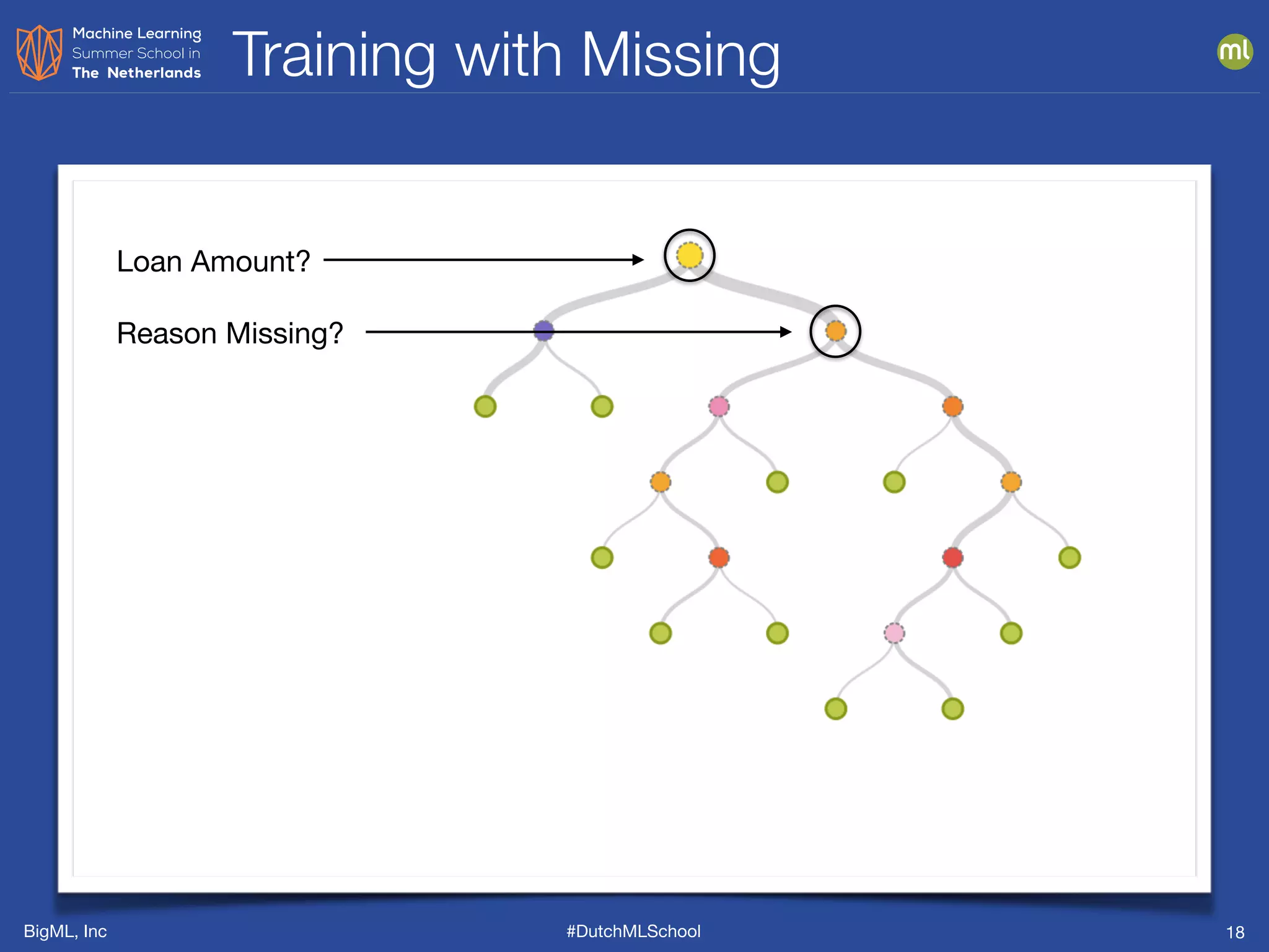 BigML, Inc #DutchMLSchool
Training with Missing
18
Reason Missing?
Loan Amount?
 