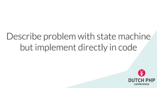 Describe problem with state machine


but implement directly in code
 