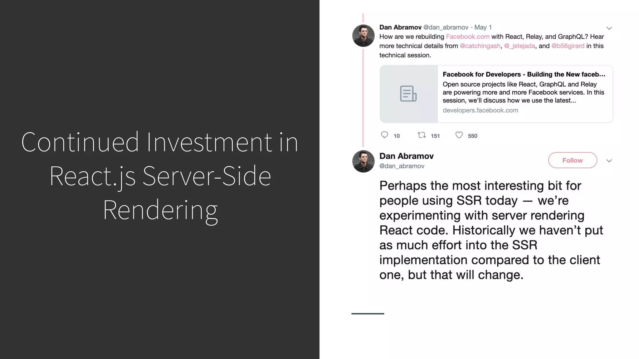 Continued Investment in React.js Server-Side Rendering 