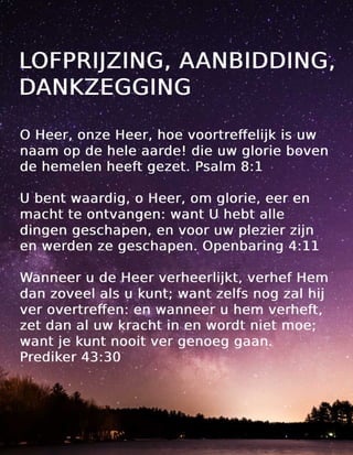 Dutch Praise Worship Thanksgiving Tract