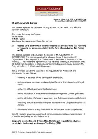 Binding Ruling Request Form Dutch ruling practice | PDF