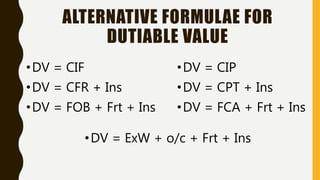 Dutiable frt | PPTX