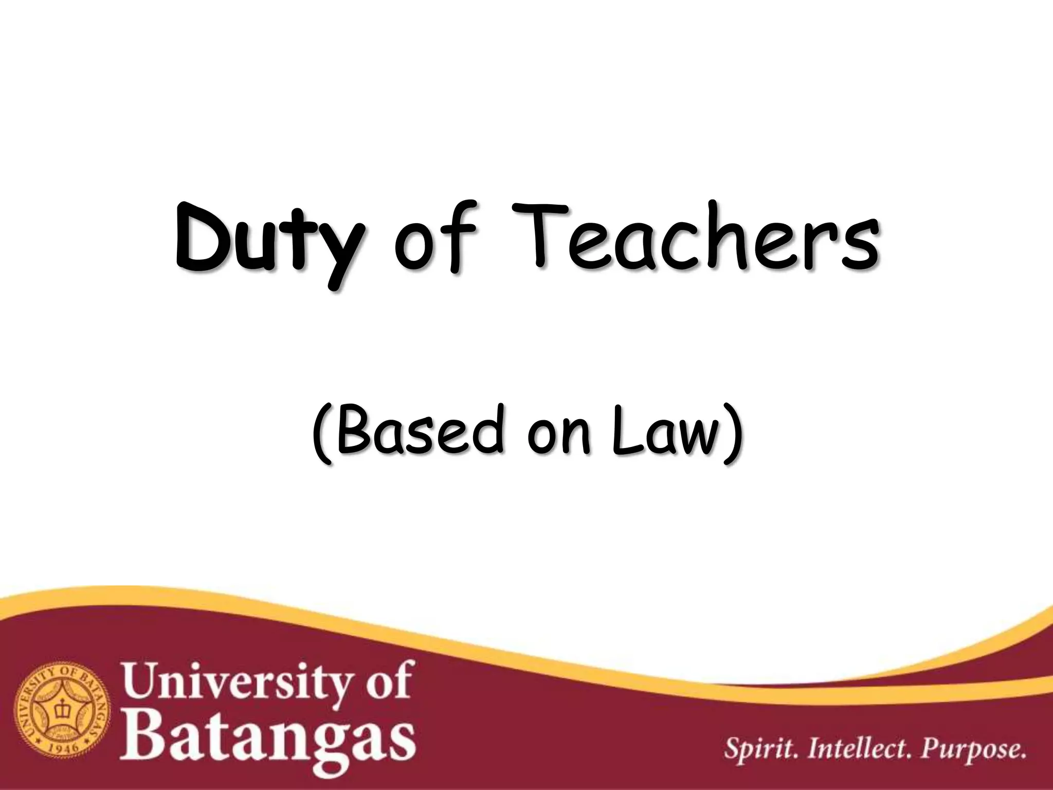 Duties and Responsibilities of a Teacher | PPTX