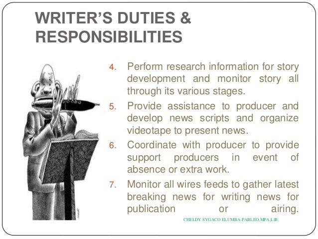 33 writers duties