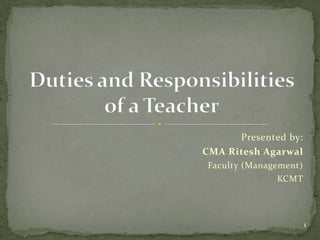 Duties And Responsibilities Of A Teacher