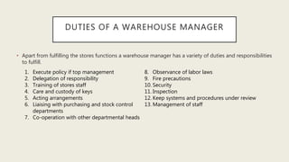 Duties And Responsibilities Of A Warehouse Manager