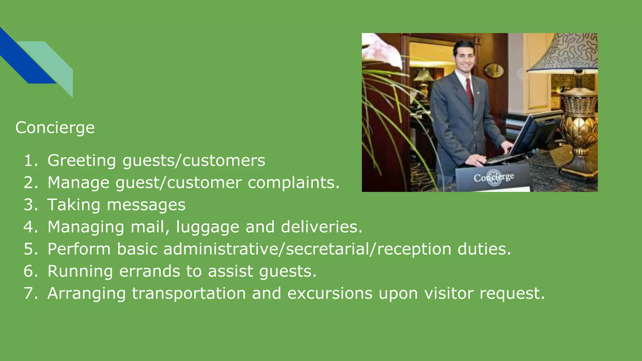 Duties And Responsibilities Of Front Office