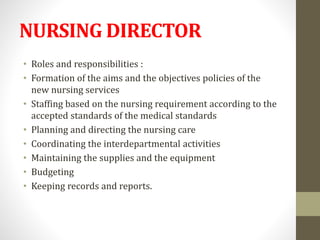 Duties And Responsibilities Of The Nursing Personnel