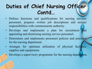 Duties And Responsibilities Of Various Category Of Nursing Personnel