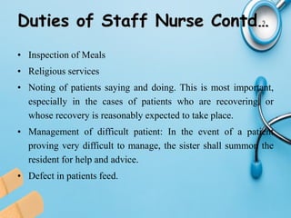 Duties And Responsibilities Of Various Category Of Nursing Personnel