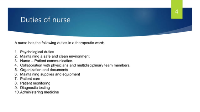 Duties of nurses | PPTX | Parenting Babies and Toddlers | Parenting