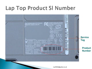 Product
Number
Service
Tag
roy2000sl@yahoo.co.uk
 