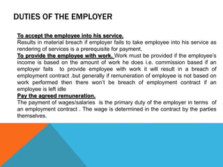 Duties of the employer | PPT