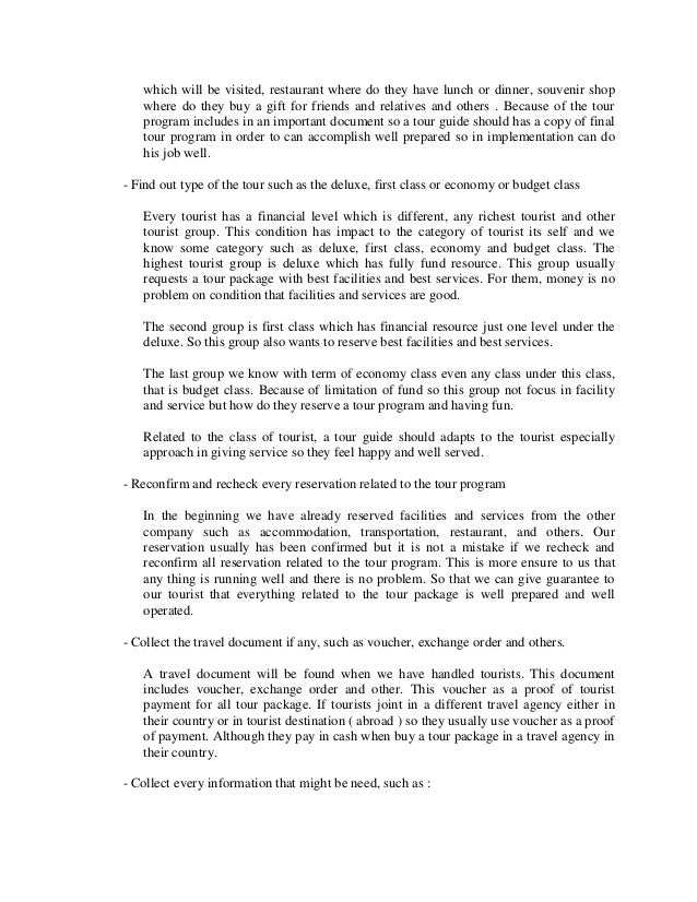 Duties of tour guide 20145