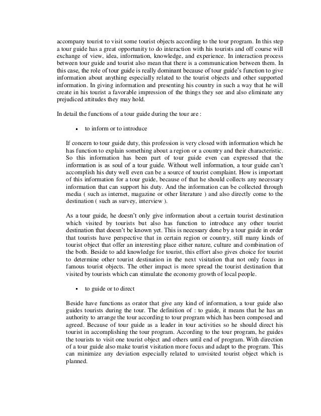 Duties of tour guide 20145