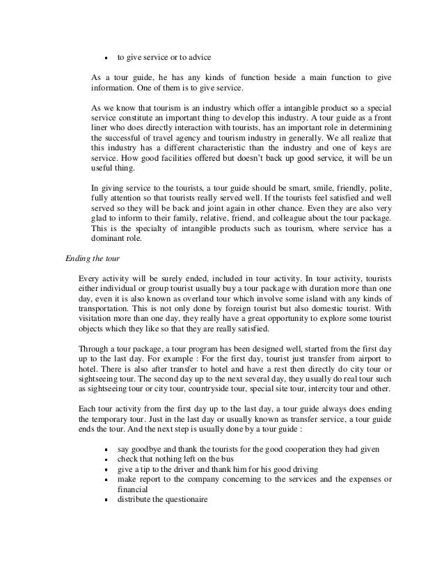 Duties of tour guide 20145