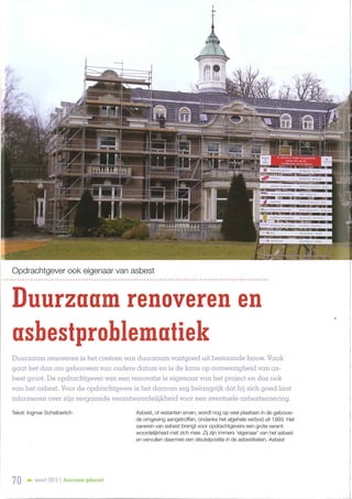 Duurzaam Renoveren En Asbestproblematiek