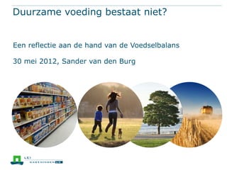 Duurzame voeding bestaat niet?


Een reflectie aan de hand van de Voedselbalans

30 mei 2012, Sander van den Burg
 