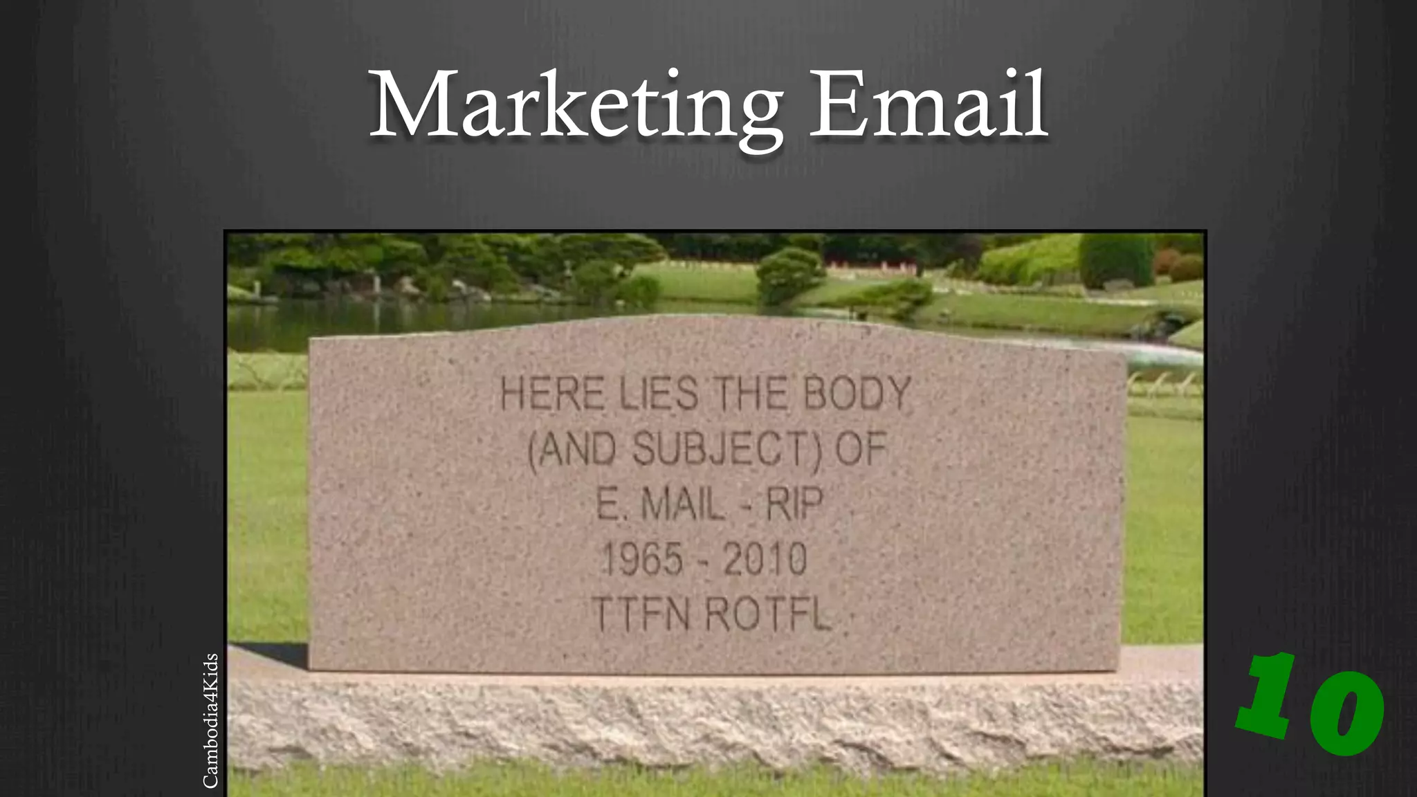 Marketing Email
10
Cambodia4Kids
 