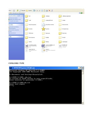 COMANDO TYPE
 