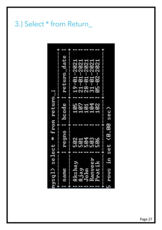 Page.27
3.) Select * from Return_
 