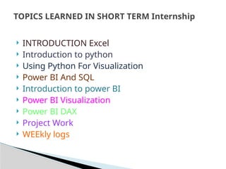 short term internship project on Data visualization | PPTX