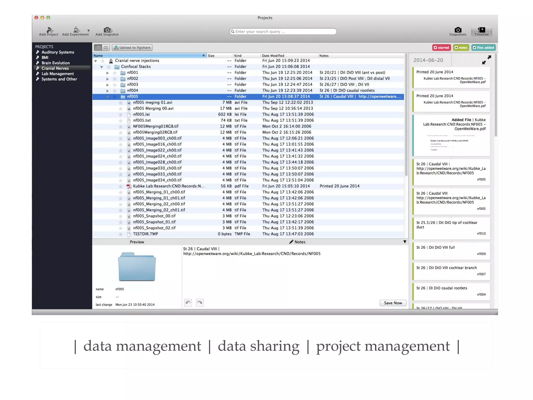 | data management | data sharing | project management |
 