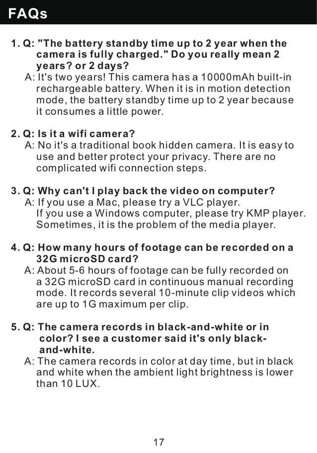 Conbrov® DV9 HD Book Camera Instruction Manual