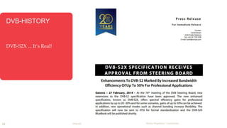 DVB-HISTORY 
DVB-S2X ... It’s Real! 
10 DVB-S2X 
Newtec Proprietary – Unrestricted 
 