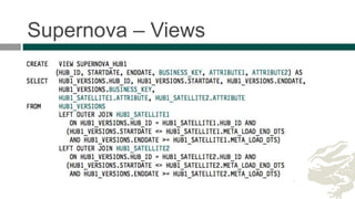 Supernova – Views
Source: Rick van der Lans sponsored by Cisco Centennium: http://www.cisco.com/c/dam/en_us/services/enterprise-it-services/data-virtualization/documents/whitepaper-cisco-datavaul.pdf
 