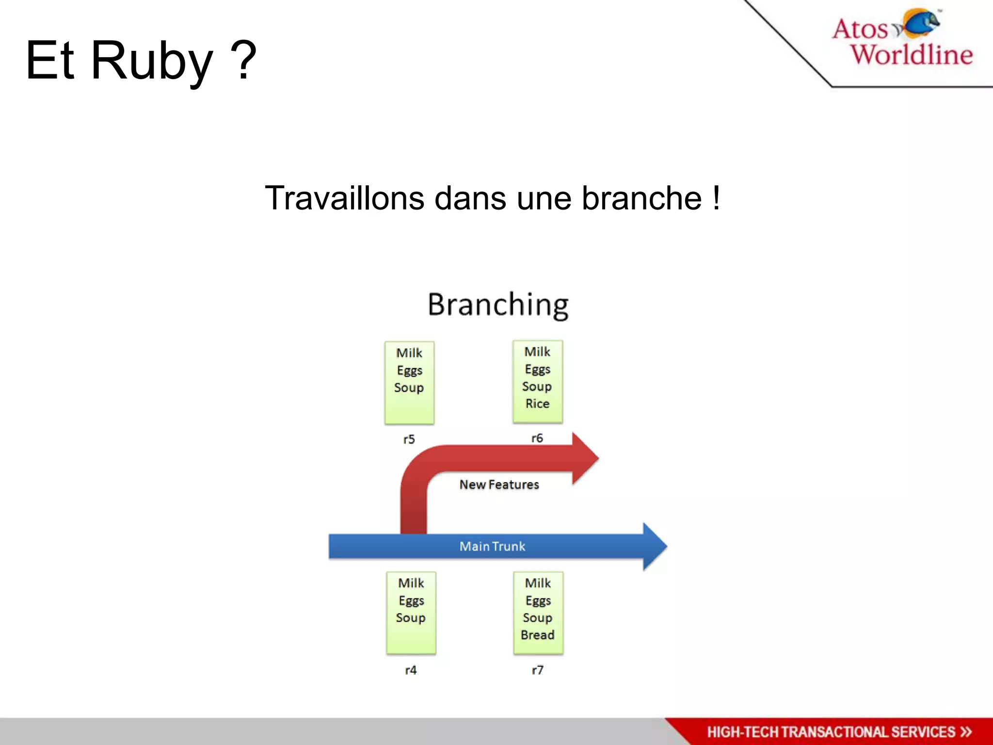 Et Ruby ?

            Travaillons dans une branche !
 