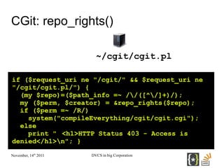CGit: repo_rights()

                        ~/cgit/cgit.pl

if ($request_uri ne "/cgit/" && $request_uri ne
"/cgit/cgit.p...